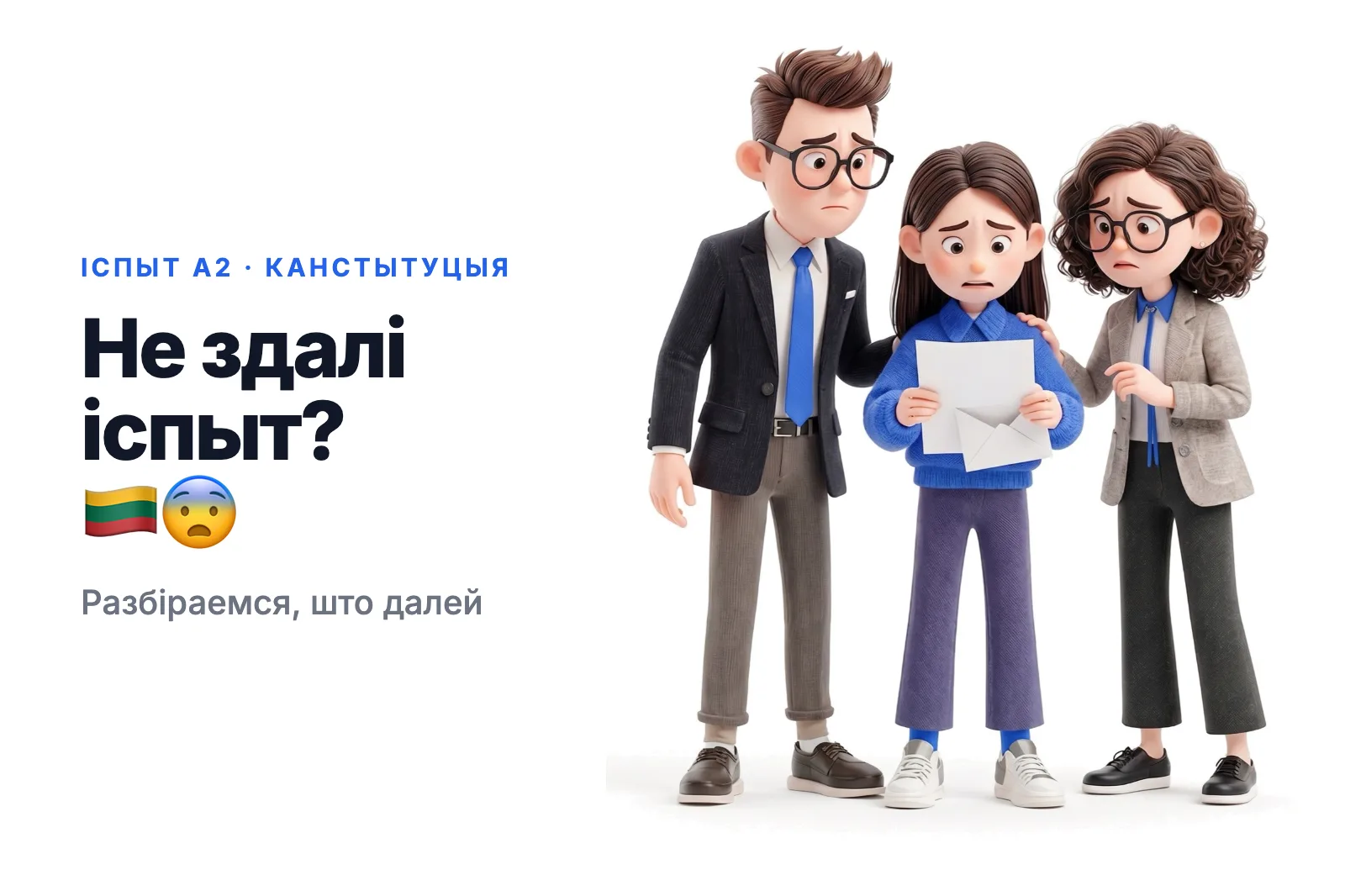 Не здалі іспыт па літоўскай мове ці Канстытуцыі: што рабіць