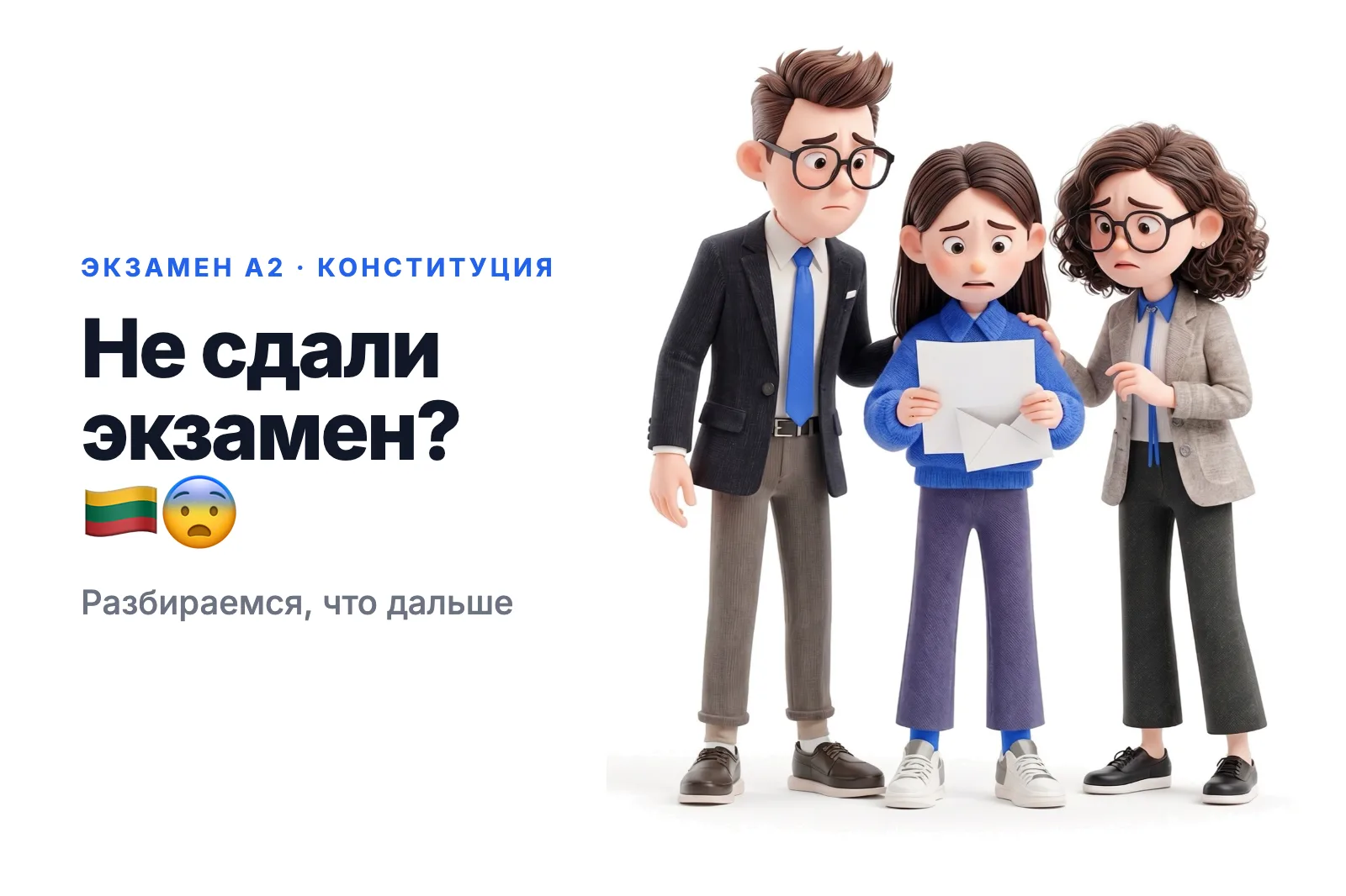 Не сдали экзамен по литовскому или Конституции: что делать