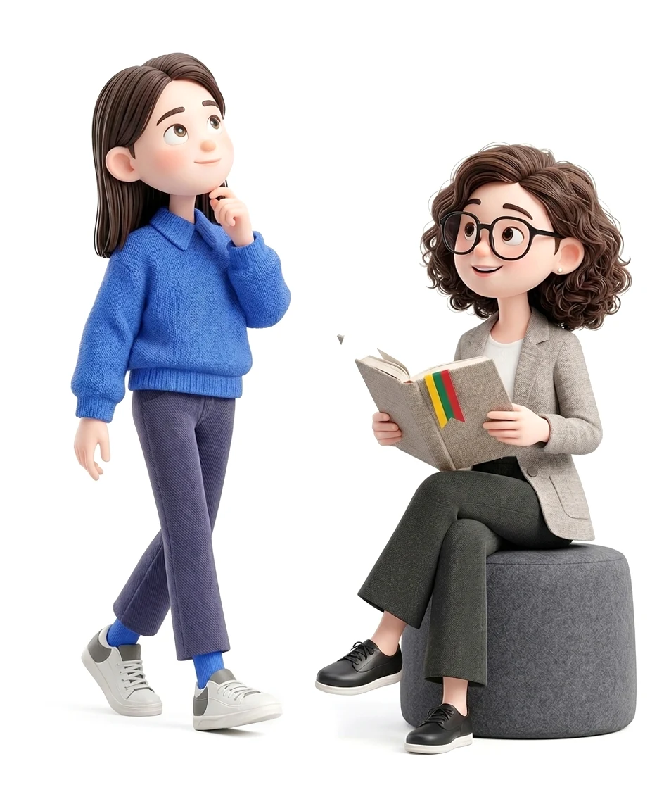 Two girls preparing for the Constitution exam: one quizzing the other